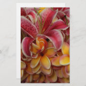 Tropische Blume Briefpapier (Vorne/Hinten)