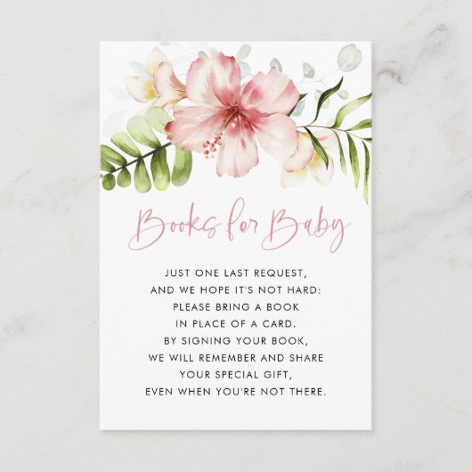 Tropische Blume Bücher für Kinderkarte, Buchungsan Begleitkarte (Vorderseite)