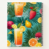 Tropische Blume, bunte Früchte Spiralheft Notizblock (Rückseite)