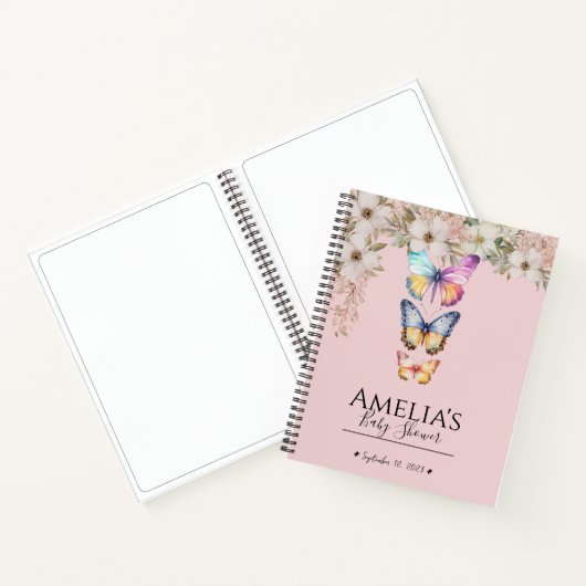Tropische Blume Butterfly Baby Showbook Notizblock (Innenseite)