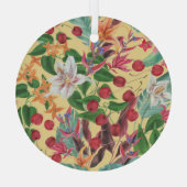 Tropische Blume Cherry: Aquarellfarbene Nahtlose S Ornament Aus Glas (Rückseite)