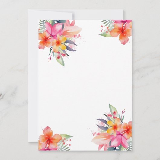 Tropische Blume Cocktails Brautparty Einladung (Rückseite)