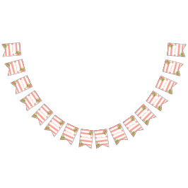 Tropische Blume Coral Pink Baby Dusche Wimpelkette