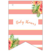 Tropische Blume Coral Pink Baby Dusche Wimpelkette (Erste Fahne)