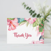 Tropische Blume Danke Karte (Stehend Vorderseite)