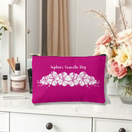 Tropische Blume des hawaiianischen Hibiskus rosa Zubehörtasche