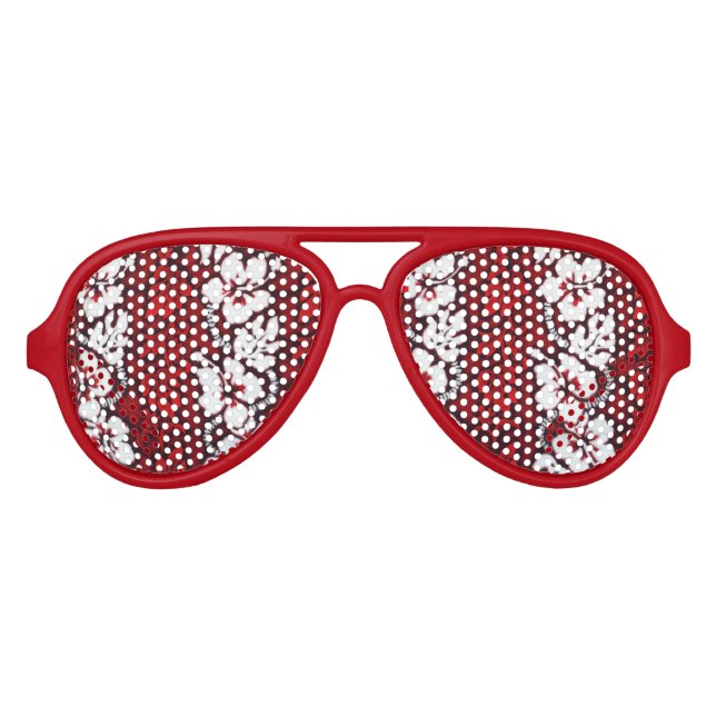 Tropische Blume des hawaiianischen Shirts Gemuster Partybrille (Vorderseite)