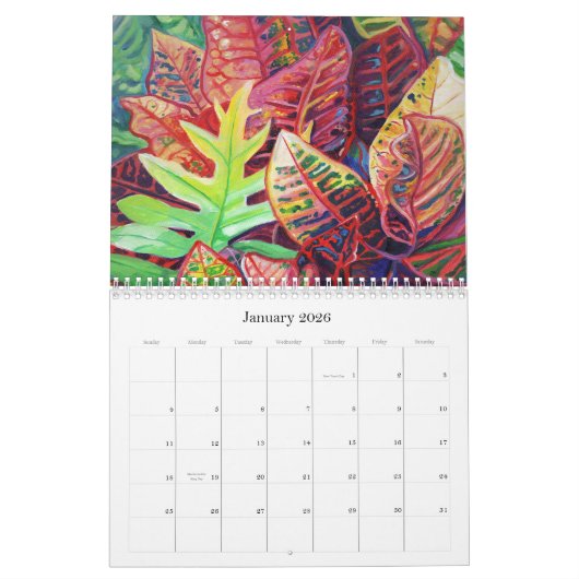 Tropische Blume des Kauai Hawaii-Kalenders Kalender (Jan 2026)
