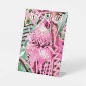 Tropische Blume des Lebens Hochzeit Bridal Buffet Sockelschild (Vorderseite)