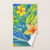 Tropische Blume Drei Badhandtuch Set (Handtuch)