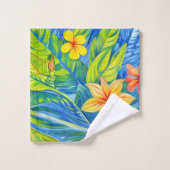 Tropische Blume Drei Badhandtuch Set (Waschlappen)