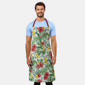 Tropische Blume-Dschungelblumenmuster Schürze (Getragen)