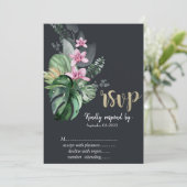 Tropische Blume Dunkle UAWG Einladung (Stehend Vorderseite)