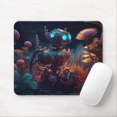 Tropische Blume Dystopischer Roboter Mousepad (Mit Mouse)