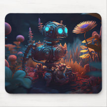 Tropische Blume Dystopischer Roboter