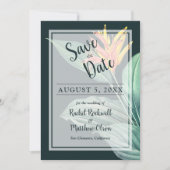 Tropische Blume Elegante Hochzeit Save the Date (Vorderseite)