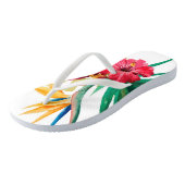 Tropische Blume Erwachsene Flip Flops Badesandalen (Schrägansicht)