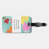 Tropische Blume, farbenfrohe Blume, Ihr Name Gepäckanhänger (Rückseite horizontal)