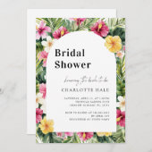 Tropische Blume Farbiges Brautparty Einladung (Vorne/Hinten)