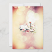 Tropische Blume & Flamingo Kinderdusche Einladung (Rückseite)