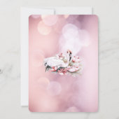 Tropische Blume & Flamingo Kinderdusche Einladung (Rückseite)