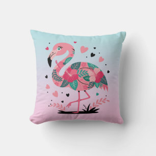 Tropische Blume Flamingo Kissen