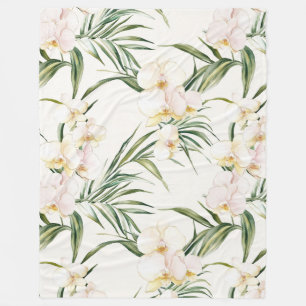 Tropische Blume Fleecedecke