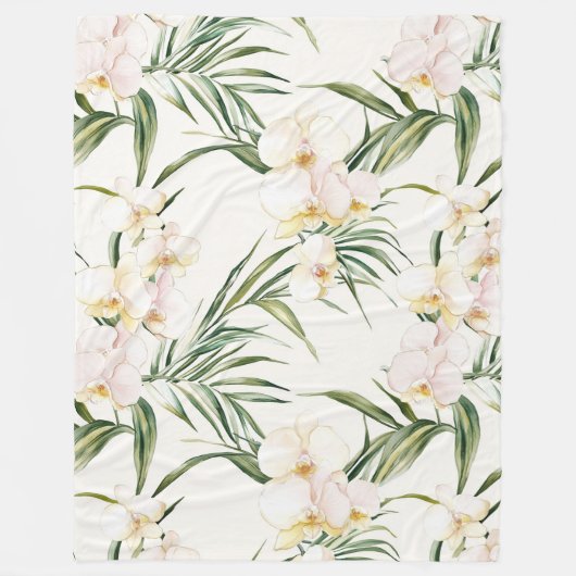 Tropische Blume Fleecedecke (Vorderseite)
