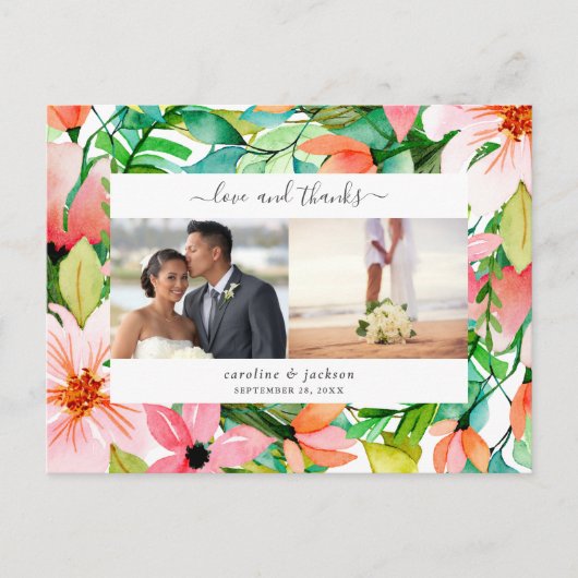 Tropische Blume Foto Danke Post Card Postkarte (Vorderseite)