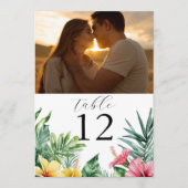 Tropische Blume Foto Tischnummer (Vorderseite)