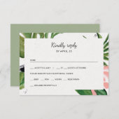 Tropische Blume Foto Wahl Hochzeit RSVP (Vorne/Hinten)