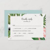 Tropische Blume Foto Wahl Hochzeit RSVP (Vorne/Hinten)