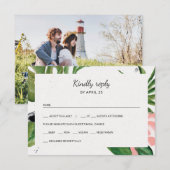 Tropische Blume Foto Wahl Hochzeit RSVP (Vorne/Hinten)