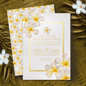 Tropische Blume Frangipani Hochzeit Folieneinladung