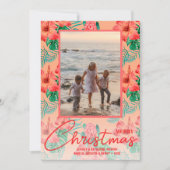 Tropische Blume Frohe Weihnachten Foto (Vorderseite)