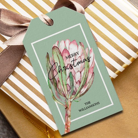 Tropische Blume Frohe Weihnachten Geschenkanhänger