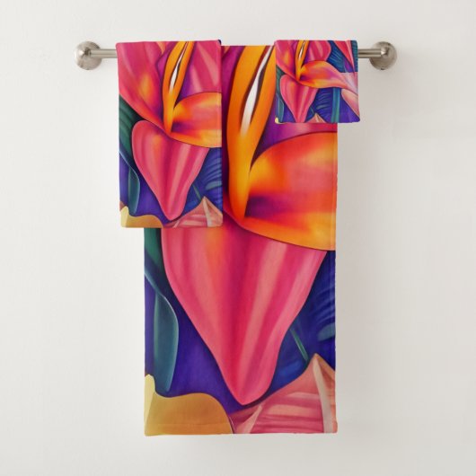Tropische Blume fünf Badhandtuch Set (Insitu)