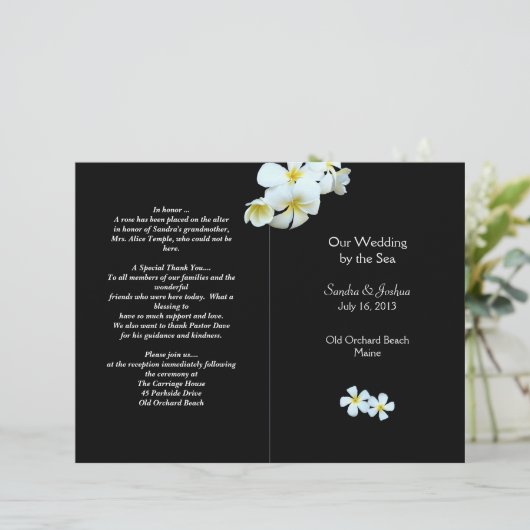 Tropische Blume für das Schwarze Hochzeitsprogramm (Stehend Vorderseite)