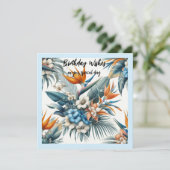 Tropische Blume Geburtstagskarte Karte (Stehend Vorderseite)