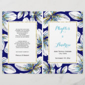 Tropische Blume gefaltetes Hochzeitsprogramm (Vorderseite)