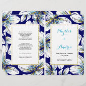 Tropische Blume gefaltetes Hochzeitsprogramm (Vorne/Hinten)