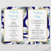 Tropische Blume gefaltetes Hochzeitsprogramm (Rückseite)