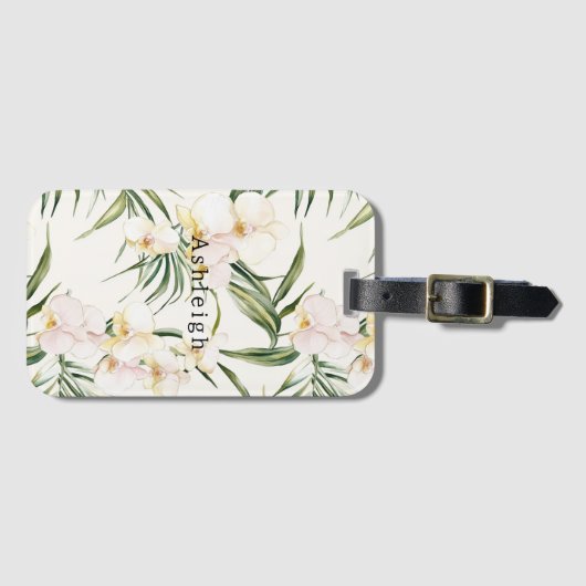 Tropische Blume Gepäckanhänger (Vorderseite (Horizontal))