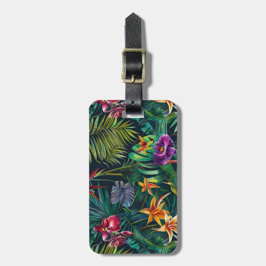 Tropische Blume Gepäckanhänger (Vorderseite vertikal)