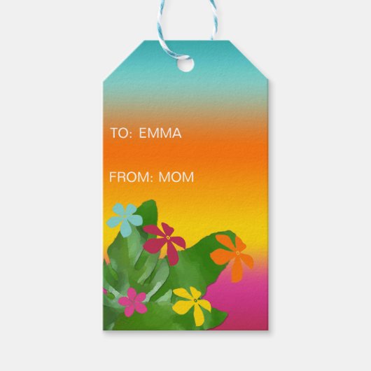 Tropische Blume Geschenkanhänger (Vorderseite)