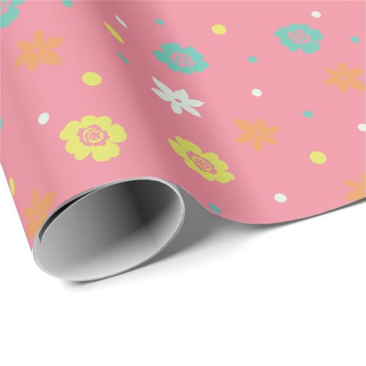 Tropische Blume Geschenkpapier (Rolleneckpunkt)