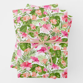 Tropische Blume Geschenkpapier Set