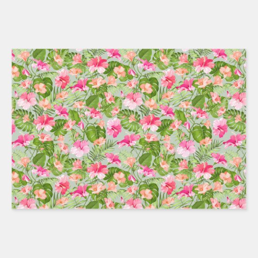 Tropische Blume Geschenkpapier Set (Vorderseite)