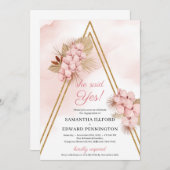 Tropische Blume getrocknet, sagte sie ja Verlobung Einladung (Vorne/Hinten)