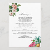 Tropische Blume & Grüne Hochzeitsreise Programm (Rückseite)